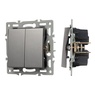 Механизм выключателя двухклавишный непроходной SWT-MK02-PL-GR (250V, 16A) (Arlight, -)