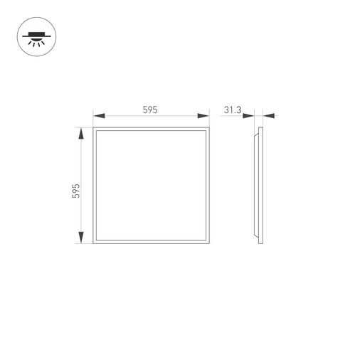 Светильник DL-TITAN-S600x600-40W White6000 (WH, 120 deg, CRI90, 230V) (Arlight, IP40 Металл, 7 лет)
