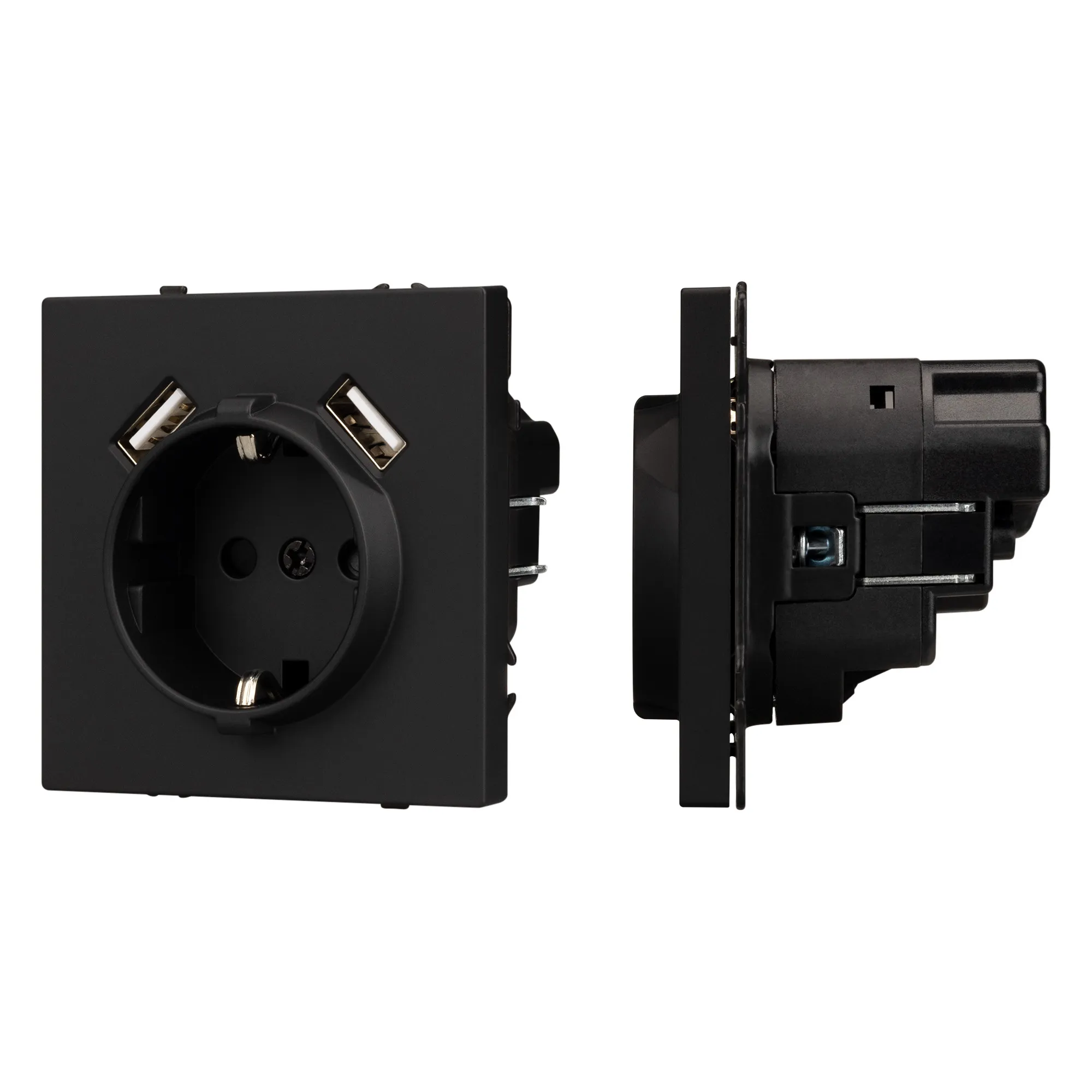 Механизм розетки с USB зарядкой SCT-NOBE-MUAA-SFPL-BK (230V, 16A) (Arlight, -)