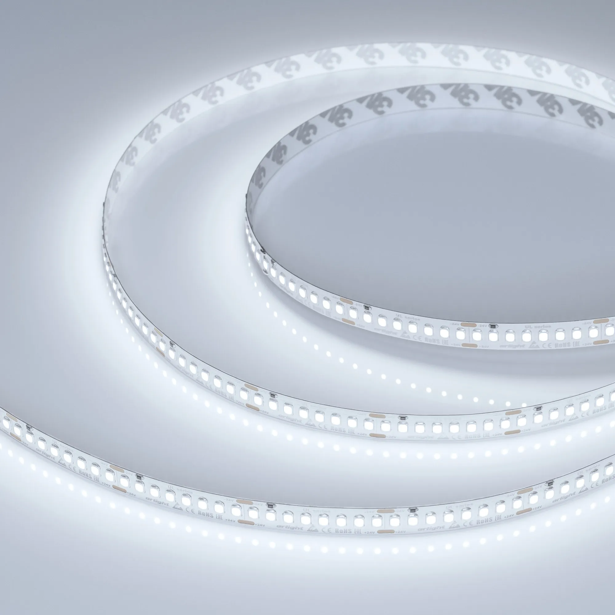 Лента светодиодная UL-A200-10mm 24V White6000 (20 W/m, IP20, 2835, 5m) (Arlight, высок.эфф.150 лм/Вт) - изображение товара