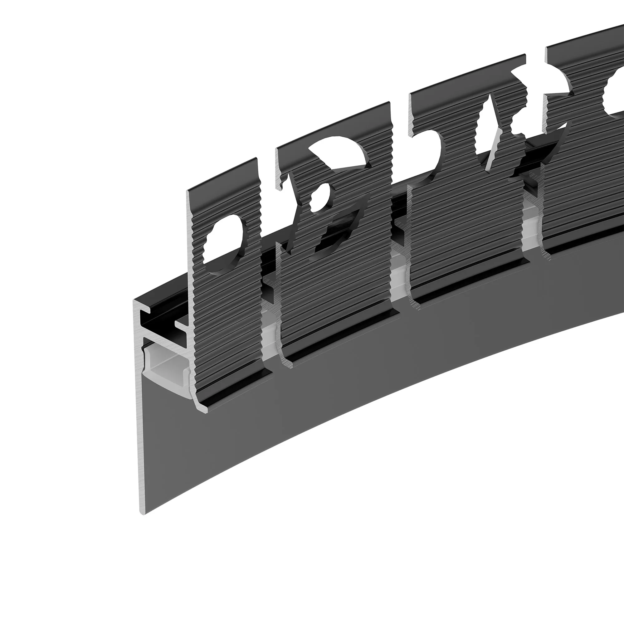 Профиль PLINTUS-FANTOM-BENT-H20-SIDE-2000 BLACK (Arlight, Алюминий) - изображение товара