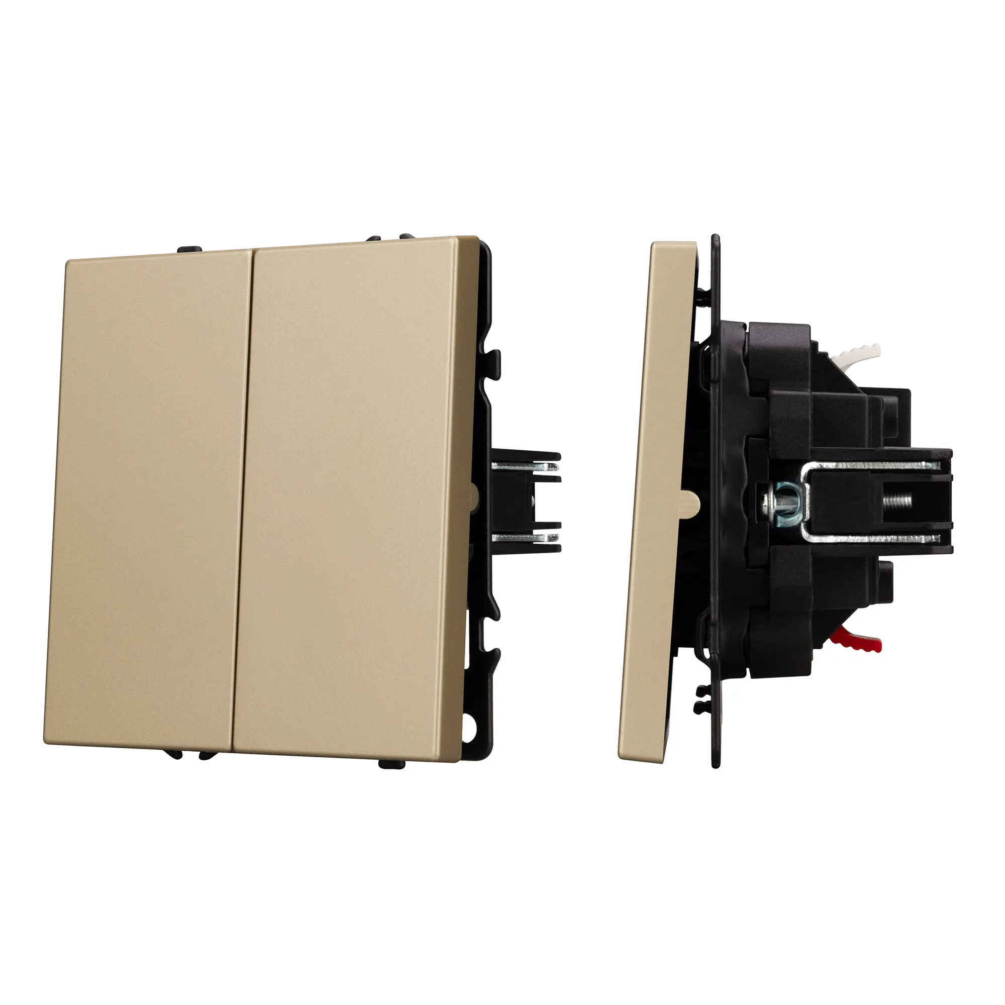 Механизм выключателя двухклавишный непроходной SWT-NOBE-MK02-SFPL-GD (230V, 10A) (Arlight, -) - изображение товара