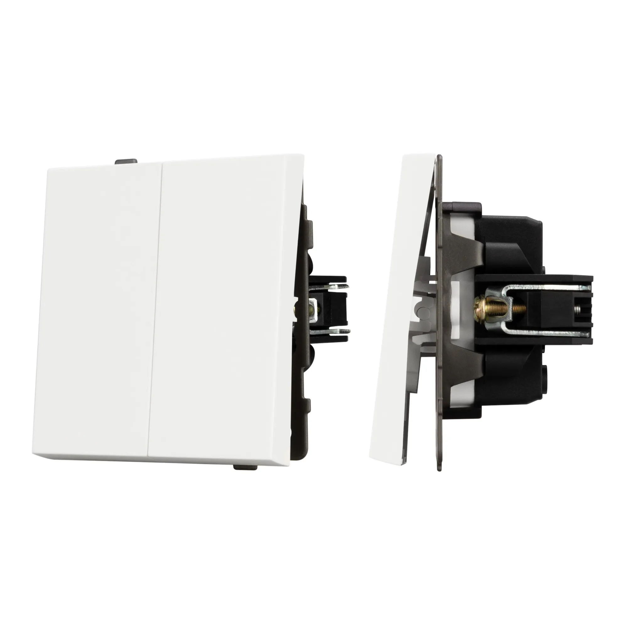 Механизм выключателя двухклавишный непроходной SWT-TENDO-MK02-SFPL-WH (230V, 10A) (Arlight, -) - изображение товара